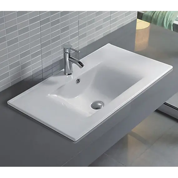 Встраиваемая сверху белая раковина для ванной Gid NYJ807-90