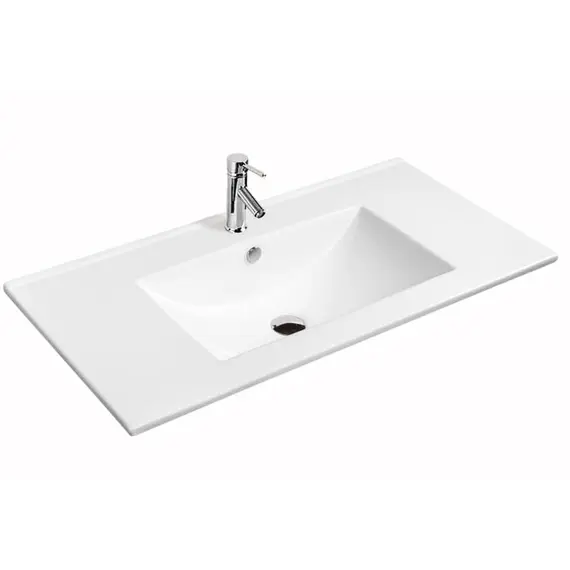 Встраиваемая сверху белая раковина для ванной Gid 9060e