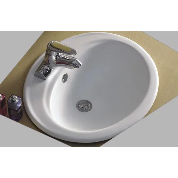 Встраиваемая сверху белая раковина для ванной Gid 9413