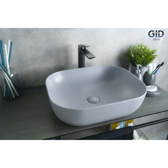 Накладная серая матовая раковина для ванной Gid Gm1302