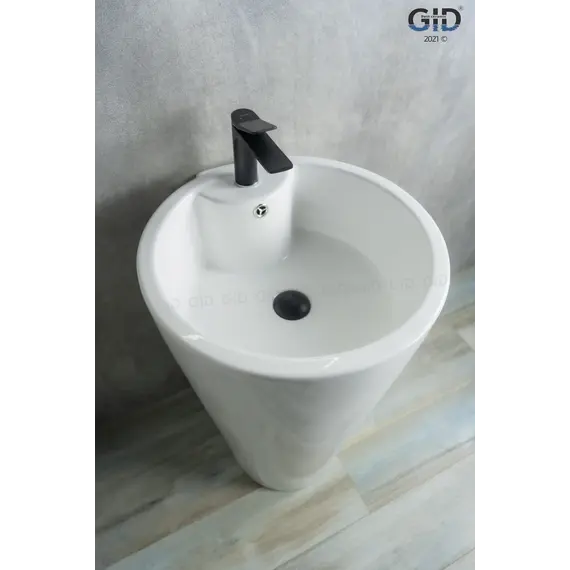 Напольная белая раковина для ванной Gid Nb136