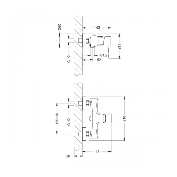 Смеситель Lemark Evitta LM0503C для душа