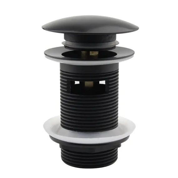 Донный клапан для раковины CeramaLux BB005 металл. черный матовый с переливом