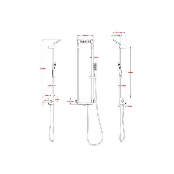 Душевая панель Black&White W1020 черная