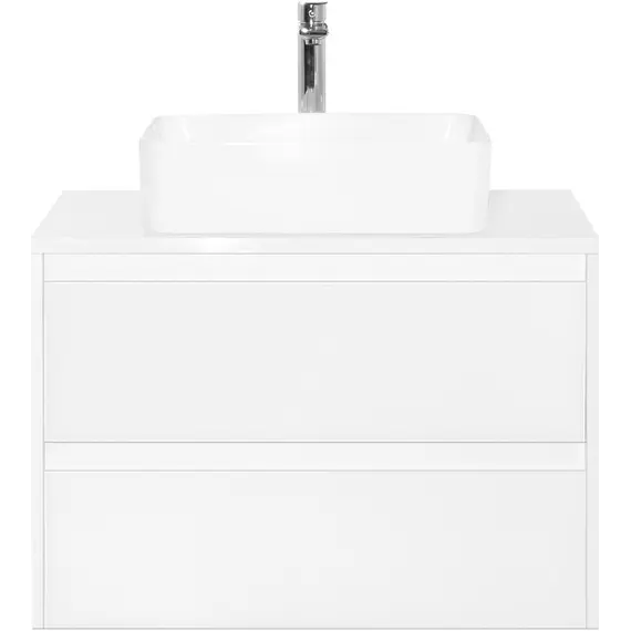 Тумба подвесная с раковиной Style Line Монако (2 ящ.), Гамма 56, Осина бел /бел лакобель, PLUS