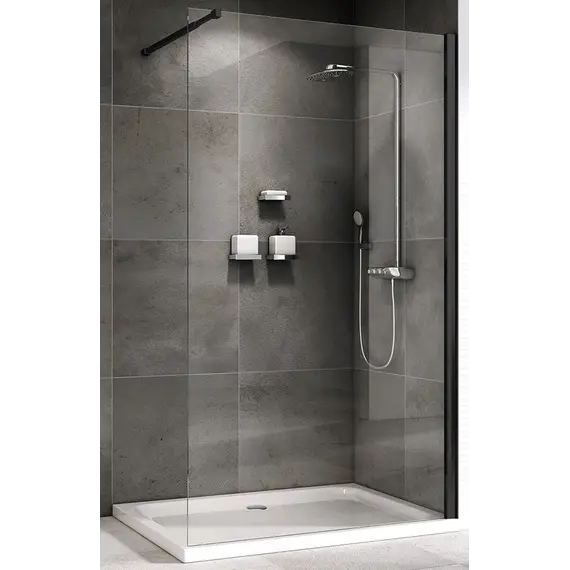 Душевая перегородка ABBER Immer Offen, черный профиль