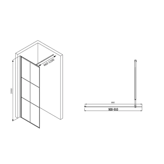 Душевая перегородка ABBER Immer Offen (толщина 6мм)