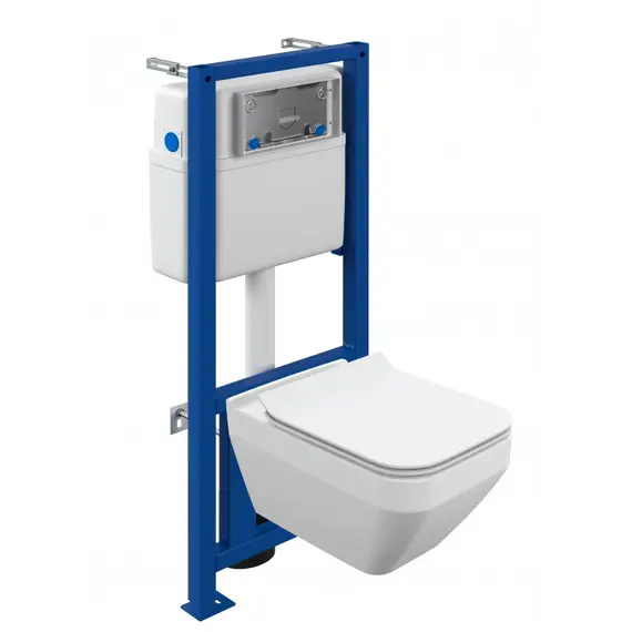 Комплект унитаза с инсталляцией Cersanit Crea Square CO DPL EO slim 63997 с сиденьем Микролифт