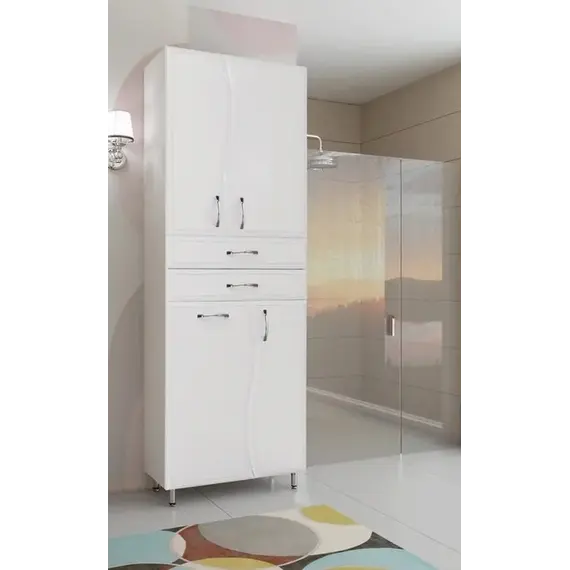 Пенал напольный Style Line Волна 60, с бельевой корзиной