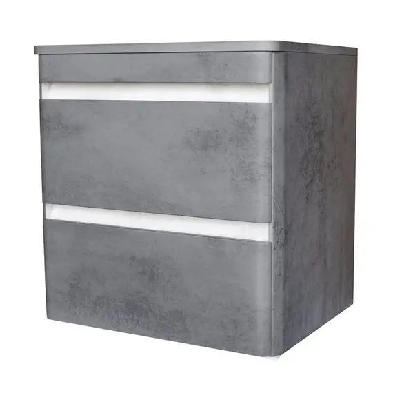 Тумба подвесная со столешницей МДФ Style Line Атлантика бетон темный