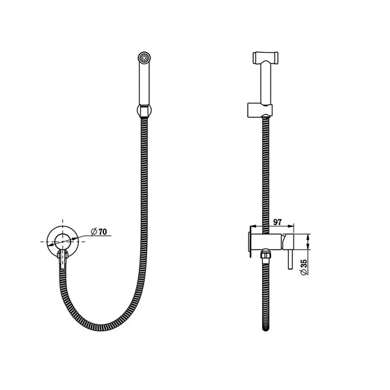 Bronze De Luxe SCANDI Комплект гигиенического душа встраиваемый