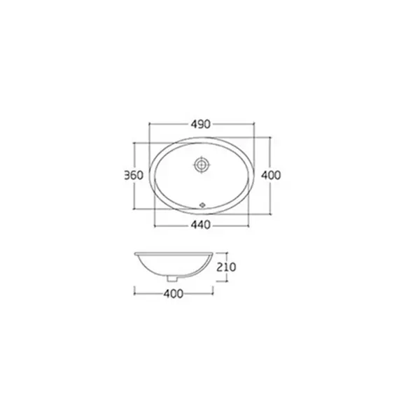 Накладная раковина Bronze De Luxe  Alsace встраиваемая под столешницу