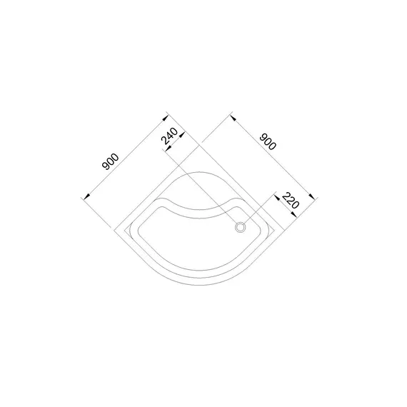 Душевой поддон Royal Bath  RB четверть круга средний