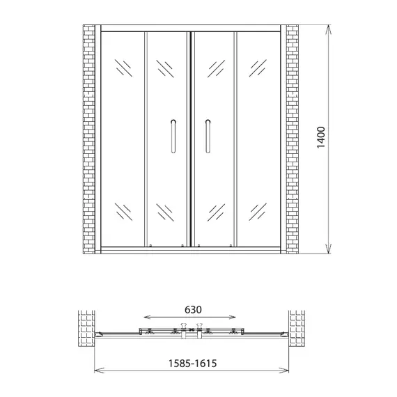 Раздвижная шторка на ванну Gemy New Rockcoco 160х140