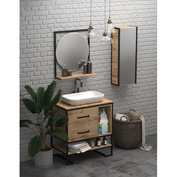 Пенал зеркальный 1Marka GRUNGE LOFT 35П 1д