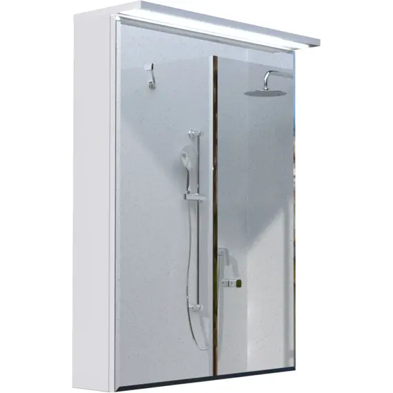 Зеркало-шкаф 1Marka Соната 60 1д с подсветкой, белый глянец