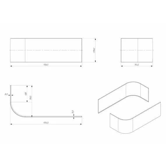 Панель 1Marka  "ALISA MG" 170*75 L/R