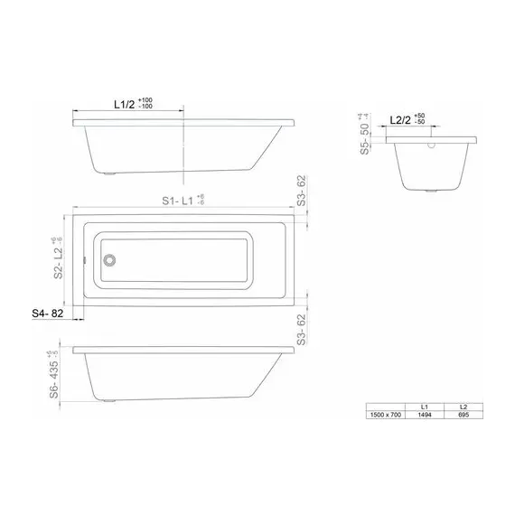 Ванна акриловая Triton Аура