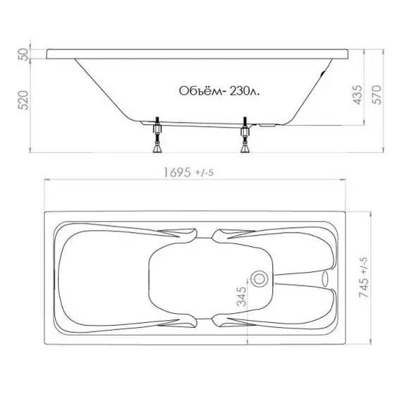 Ванна акриловая Triton Стандарт
