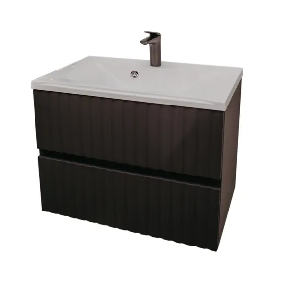 Тумба подвесная ACWEN Элеганс  грей софт с раковиной Комфорт 70