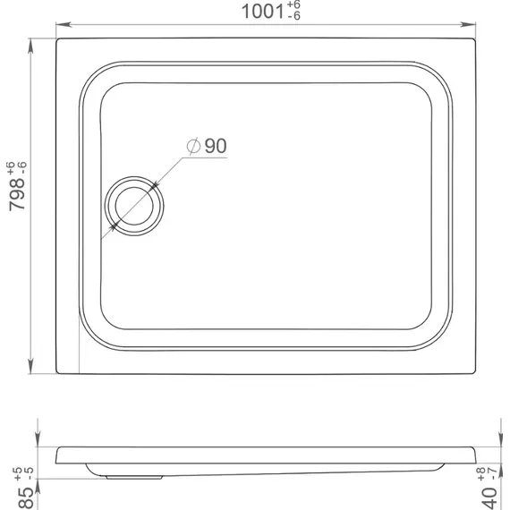 Поддон душевой Triton ПД25/ПД26 прямоугольный, низкий