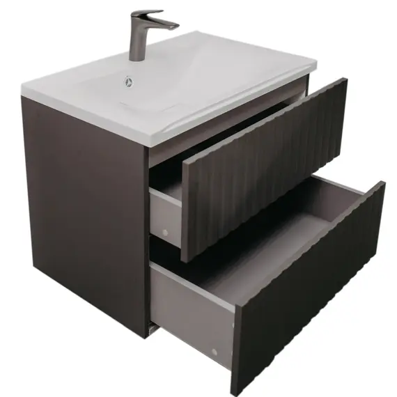 Тумба подвесная ACWEN Элеганс  грей софт с раковиной Комфорт 70