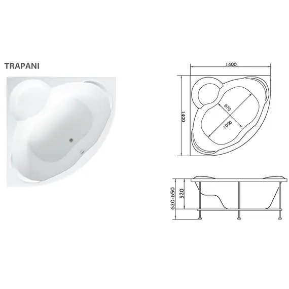 Ванна Marka One TRAPANI 140x140