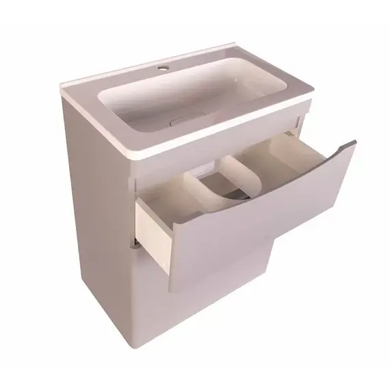 Тумба напольная с раковиной Style Line "Бергамо мини " (2 ящ.) Люкс антискрейтч серый, PLUS