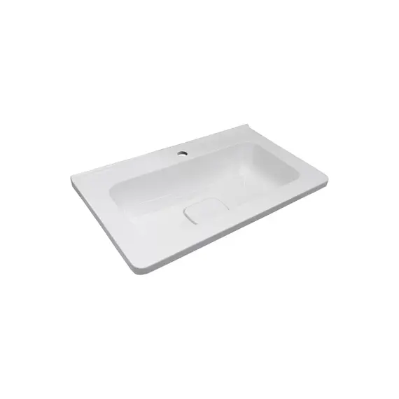 Тумба напольная с раковиной Style Line "Бергамо мини 60" (2 ящ.) Люкс антискрейтч белый, PLUS