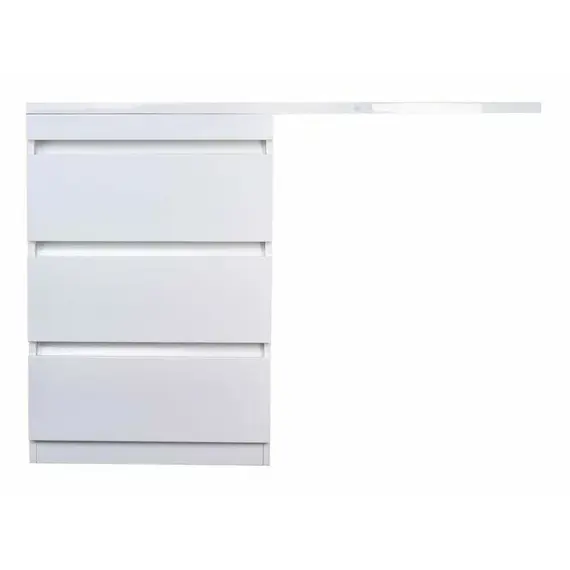 Тумба напольная Style Line "Даллас 110" (3 ящ.) Люкс белая PLUS