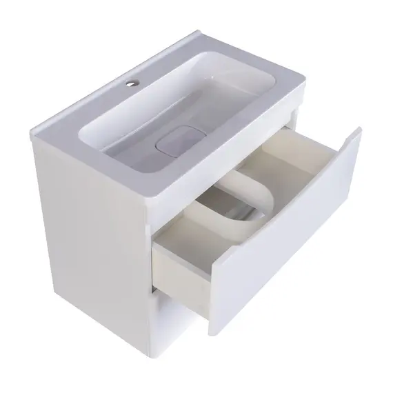 Тумба подвесная с раковиной Style Line "Бергамо мини " (2 ящ.) Люкс антискрейтч белый, PLUS