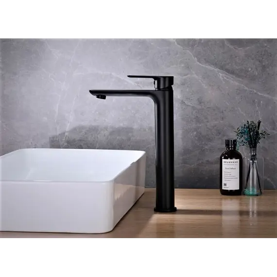 Смеситель для накладной раковины ACWEN 80012B-2 черный матовый