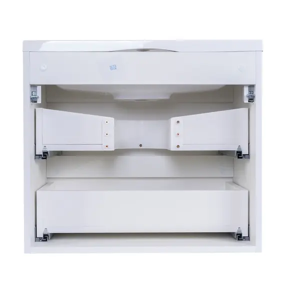 Тумба подвесная с раковиной Style Line "Бергамо мини " (2 ящ.) Люкс антискрейтч белый, PLUS