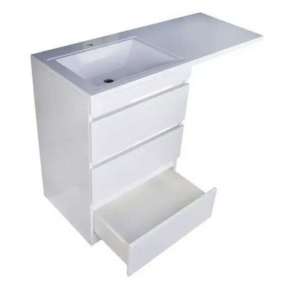 Тумба напольная Style Line "Даллас 110" (3 ящ.) Люкс белая PLUS