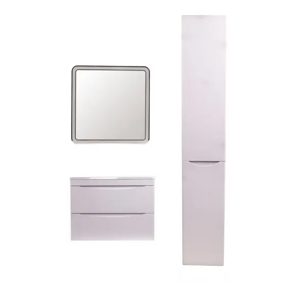 Тумба подвесная с раковиной Style Line "Бергамо мини " (2 ящ.) Люкс антискрейтч белый, PLUS