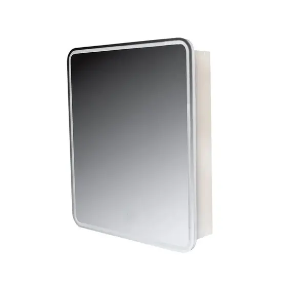 Зеркало-шкаф "Каре 55*80 левое" с подсветкой, сенсор на зеркале