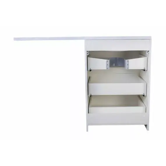 Тумба напольная Style Line "Даллас 110" (3 ящ.) Люкс белая PLUS