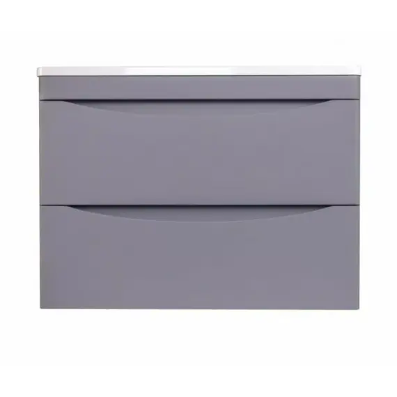 Тумба подвесная с раковиной  Style Line "Бергамо мини" (2 ящ.) Люкс антискрейтч серый, PLUS