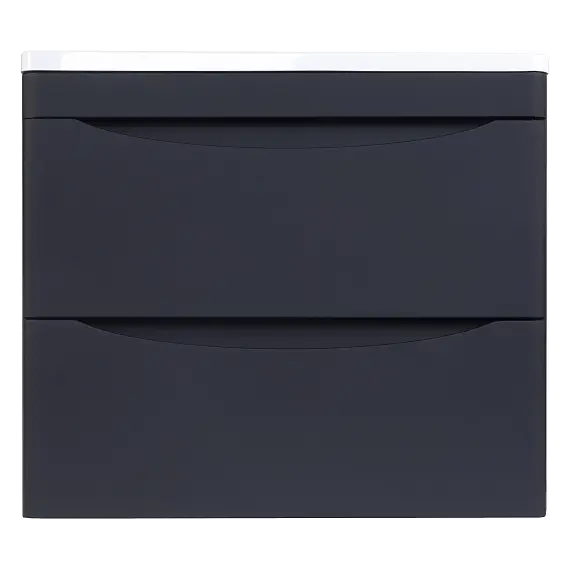 Тумба подвесная с раковиной Style Line "Бергамо мини " (2 ящ.) Люкс антискрейтч черный, PLUS