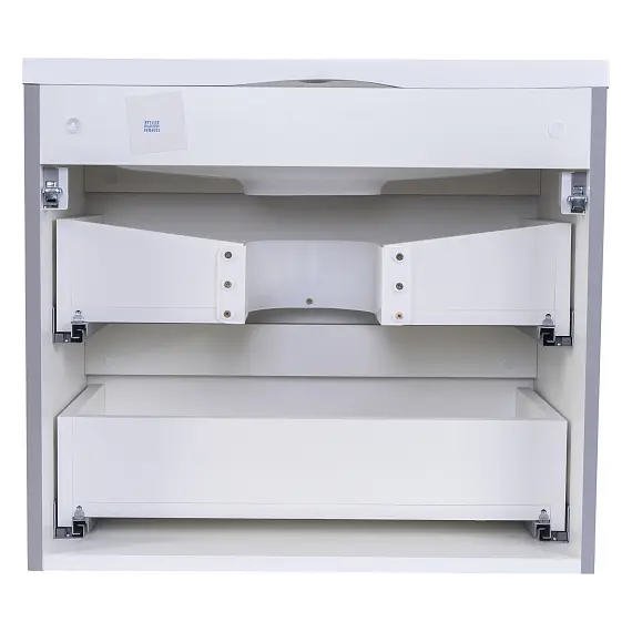 Тумба подвесная с раковиной  Style Line "Бергамо мини" (2 ящ.) Люкс антискрейтч серый, PLUS