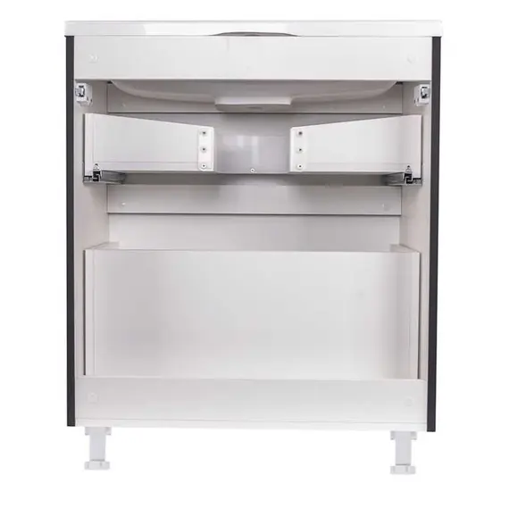 Тумба подвесная с раковиной Style Line "Бергамо мини " (2 ящ.) Люкс антискрейтч черный, PLUS