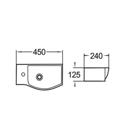 Раковина подвесная WW AISBACH 7945/7946  GL-WT L/R  (глянцевая белая)