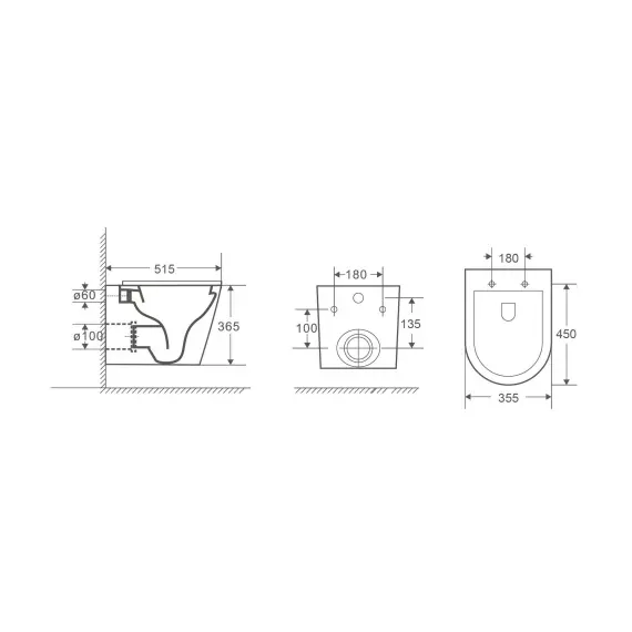 Унитаз подвесной WW SALZBACH 041 MT-GR  серый матовый