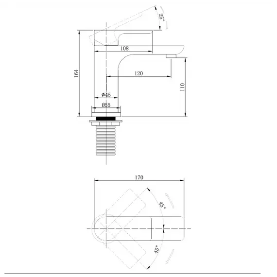 Смеситель ABBER Weiss Insel AF8010 для раковины  хром