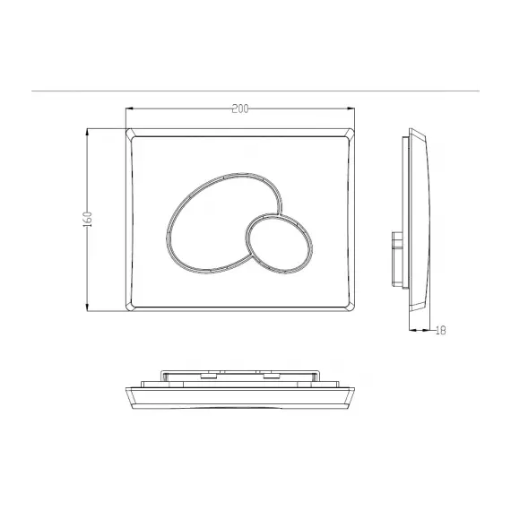 Кнопка смыва нажимная для инсталляции WW MARBERG 410 RD MT-BL круглая