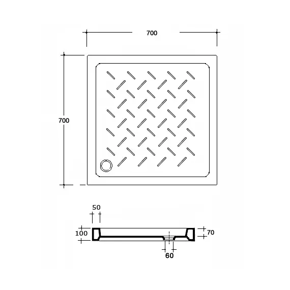 Душевой поддон квадратный керамический RGW CR