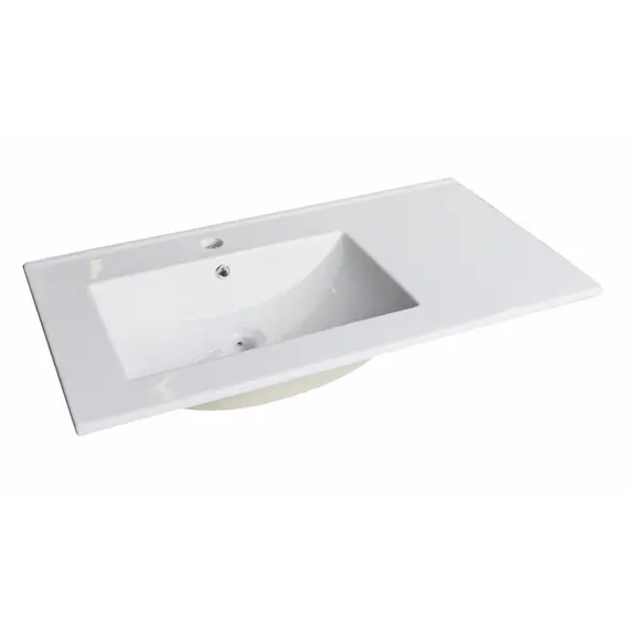 COMFORTY. Тумба-умывальник "Турин" дуб белый /бежевый с раковиной COMFORTY