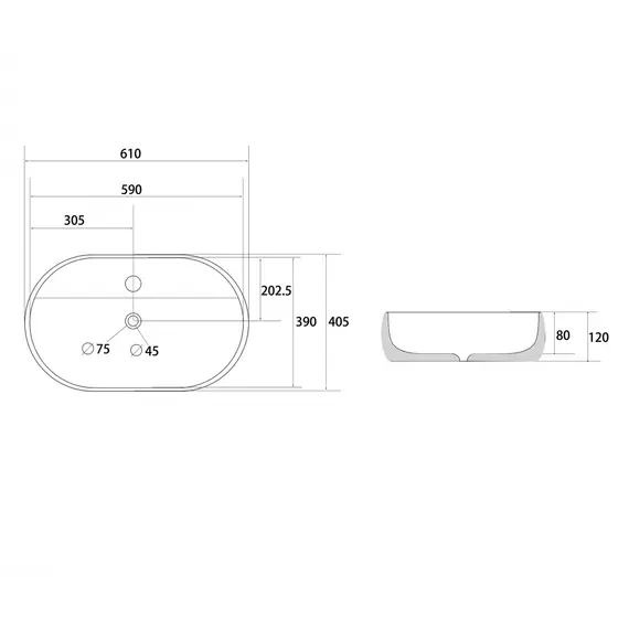Раковина накладная ABBER Bequem AC2113 белая