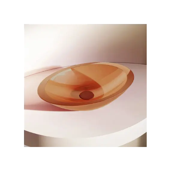 Раковина накладная прозрачная ABBER Kristall AT2810Topas оранжевая