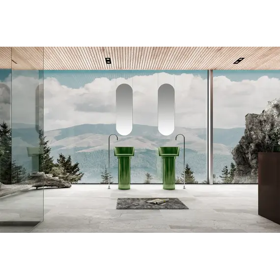 Раковина отдельностоящая прозрачная ABBER Kristall AT2702Emerald зеленая